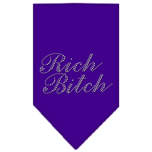 Rich Bitch Rhinestone Bandana Purple Small